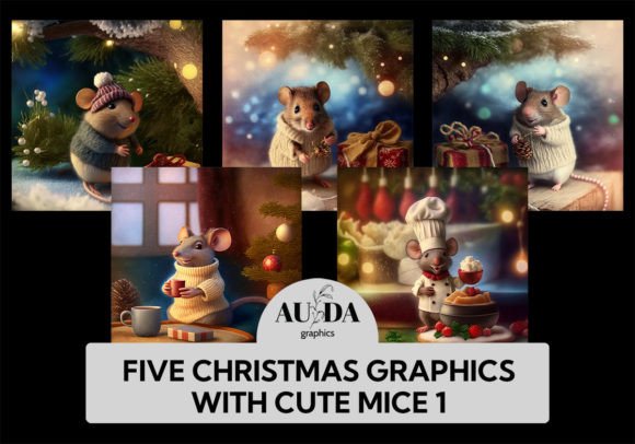 Create Charming Winter Scenes with the Cute Winter Mouse Set 1