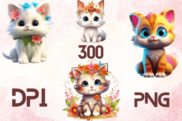 Cute Lovely Baby Cats Sublimation 02: Adorable 3D Designs
