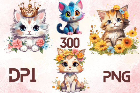Cute Lovely Baby Cats Sublimation 14: Joyful 3D Designs