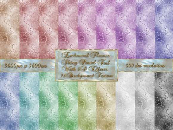 Embossed Flower Shiny Pastel Foil for Creative Projects