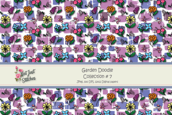 Enchanting Garden Doodles Collection # 7: Creative Digital Papers
