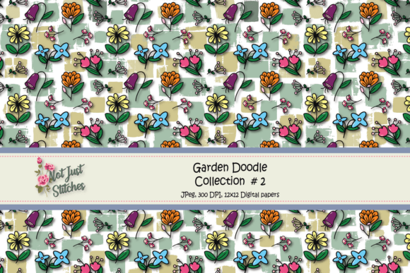 Garden Doodles Collection # 2: A Whimsical Digital Paper Set