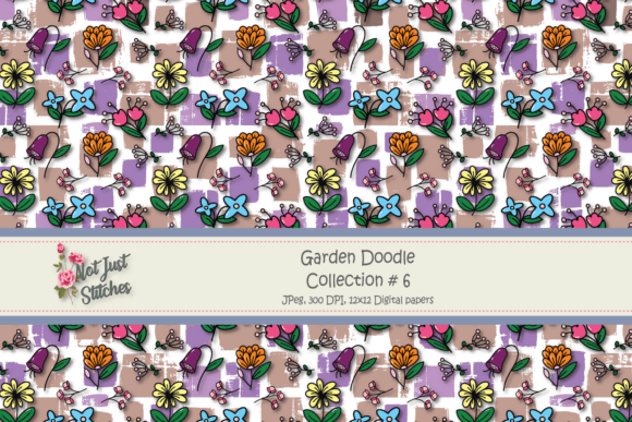 Garden Doodles Collection # 6: Enchanting Digital Papers