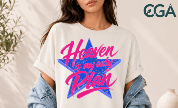 Heaven My Only Plan Christian Star PNG Design