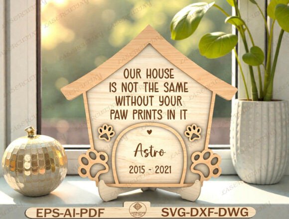 Honor Your Pet with a Custom Paw Print Dog House Sign