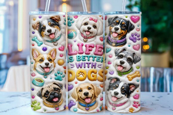 Inflated Dog Lover 20oz Tumbler Wrap for Canine Creations