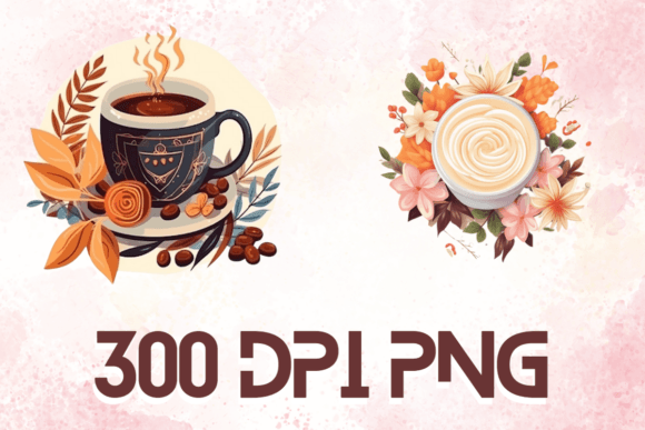 Latte: Watercolor Floral Coffee Cups 06