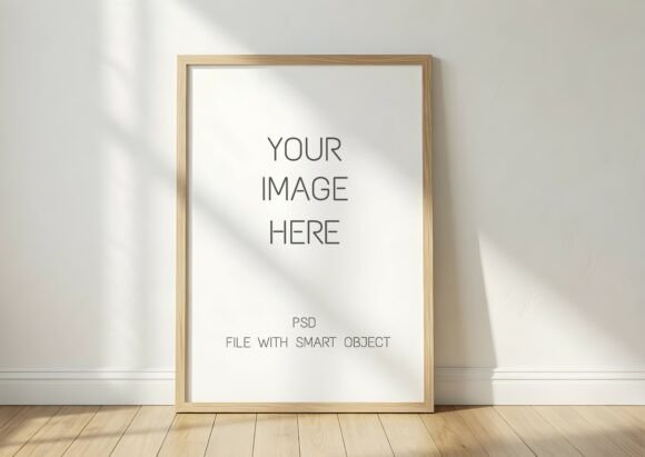 Minimal Sunlit Floor Frame Mockup for Art Displays