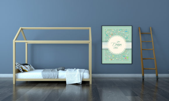 Minimalist Kids Bedroom Empty Frame: Your Design Showcase