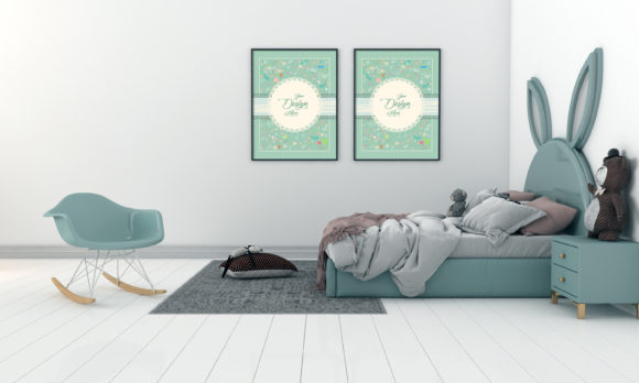 Modern Minimalist Kids Bedroom Empty