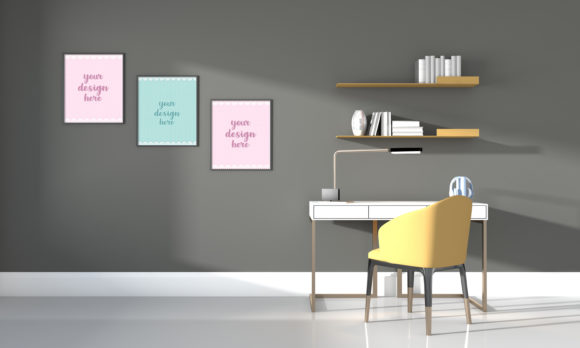 Modern Minimalist Study Room Frames for Designers