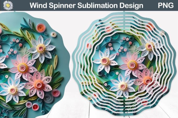 Quilling Flowers Wind Spinner: A Vibrant 3D Design for Crafts