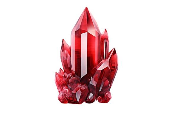 Red Crystal Gemstone Png & 3D Clipart for Creative Projects