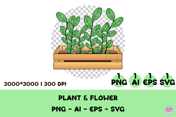 Rustic Greenery Box Clipart: Farmhouse Charm for Your Designs