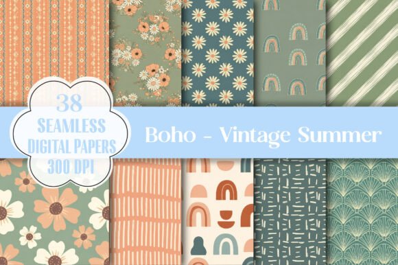 Seamless Boho Patterns - Vintage Summer