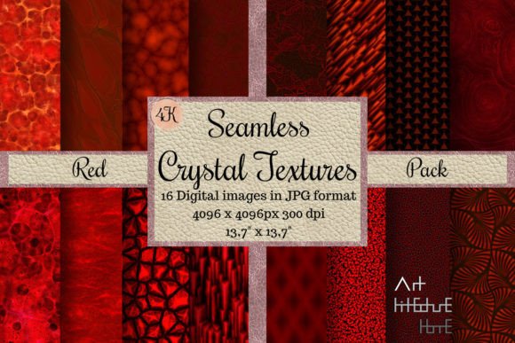 Seamless Crystal Textures - Red Pack: Vibrant Digital Papers