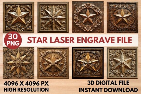 Star Laser Engrave File: Stunning 3D Star Designs for Laser Projects