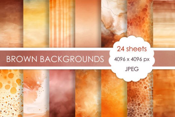 Warm Earthy Textures: Abstract Brown Watercolor Backgrounds